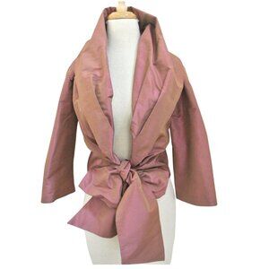 MAX MARA Iridescent taffeta wrap evening top I 44 US 10